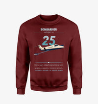 Thumbnail for Bombardier Learjet 25 design on wine red sweatshirt