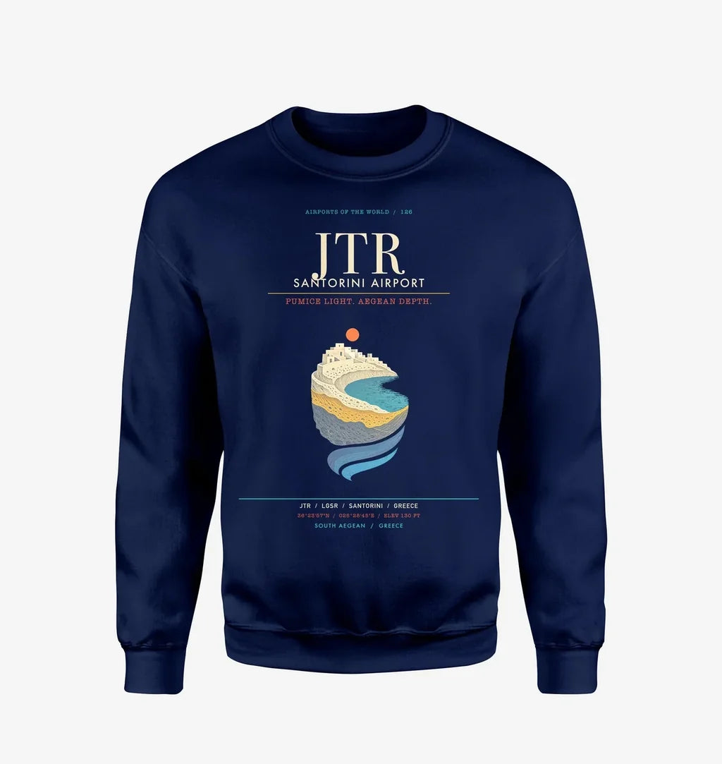 Santorini Airport JTR Sweatshirt - Navy Blue