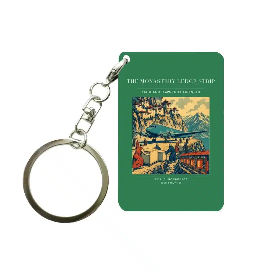 VINTAGE G4341 - The Monastery Ledge Strip - Designed Key Chain design on green