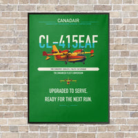 Thumbnail for Canadair CL-415EAF vertical canvas print - framed - green background