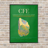 Thumbnail for Clermont-Ferrand Auvergne Airport CFE - Canvas Framed - Green