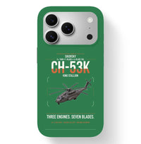Thumbnail for Sikorsky CH-53K King Stallion design on green magsafe iphone case, for iPhone 17 Pro