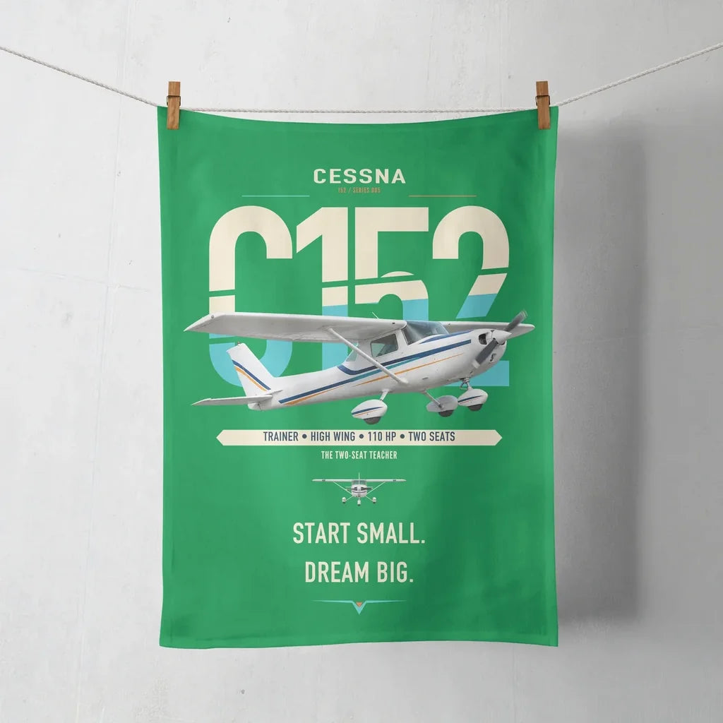 Cessna 152 design on green towel