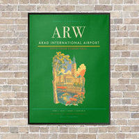 Thumbnail for Arad International Airport ARW vertical canvas print - framed - green background