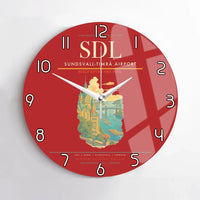 Thumbnail for Sundsvall-Timrå Airport (SDL) design on red no frame wall clock