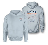 Thumbnail for MQ-1B Predator design on light blue double-side hoodie, double-side print