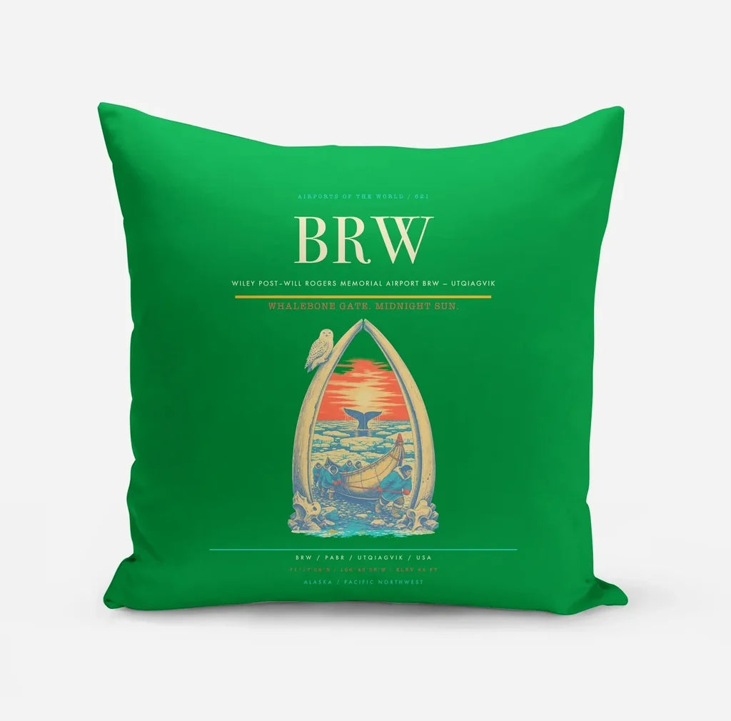 Wiley Post–Will Rogers Memorial Airport (BRW) design on green pillow