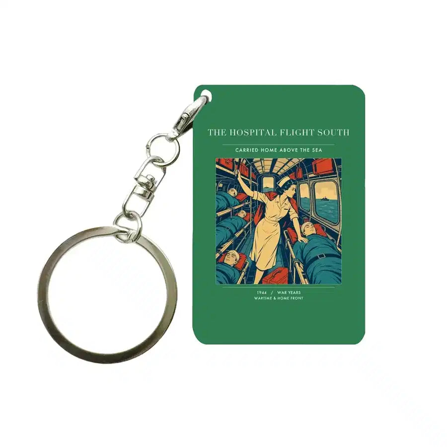 VINTAGE G4515 - The Hospital Flight South - Designed Key Chain design on green
