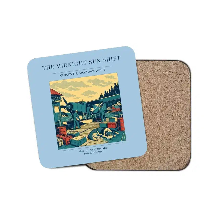 The Midnight Sun Shift - Designed Coasters design on light blue 1-piece