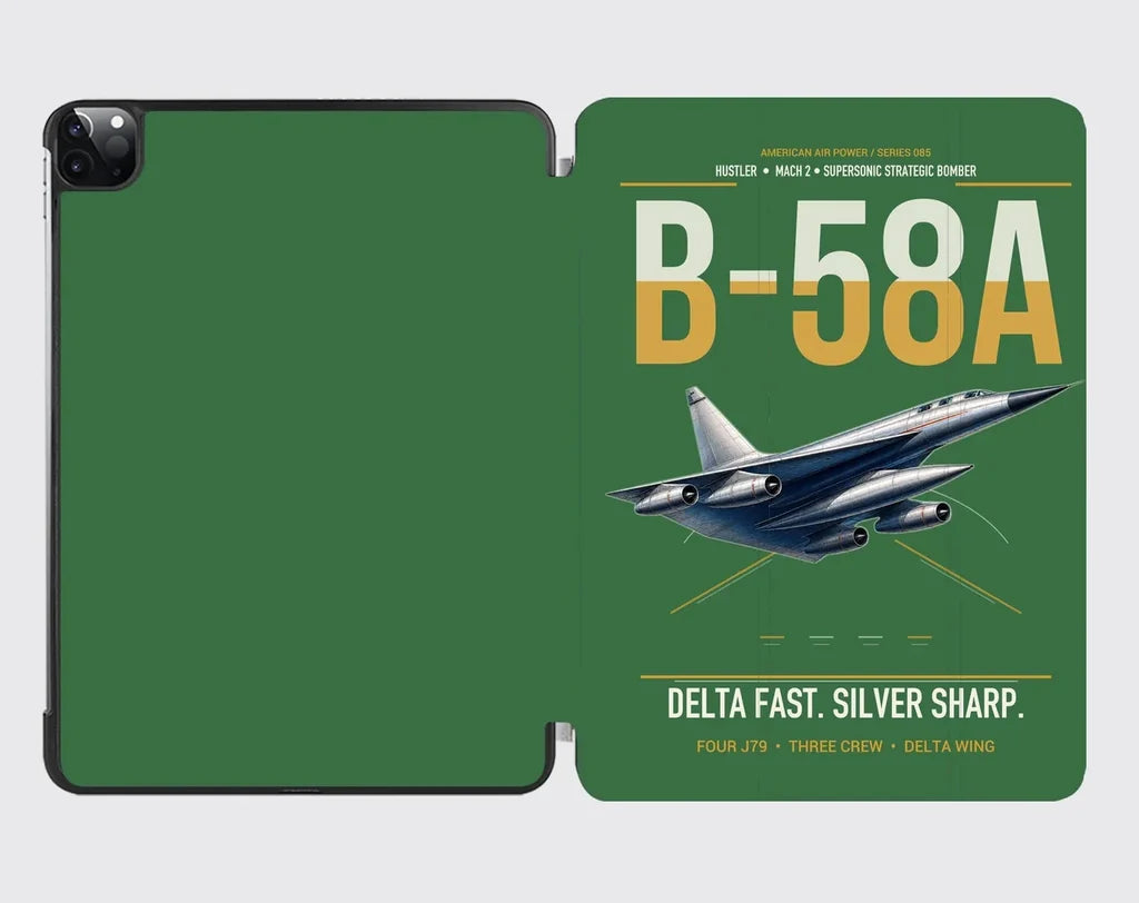 B-58A Hustler design on green ipad tablet case