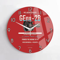 Thumbnail for GEnx-2B design on red no frame wall clock