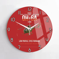 Thumbnail for Hughes OH-6A Cayuse design on red no frame wall clock