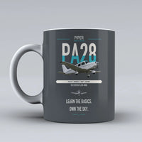 Thumbnail for Piper PA-28-181 Archer LX design on gray ceramic mug, double-side print