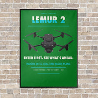 Thumbnail for BRINC LEMUR 2 vertical canvas print - framed - green background