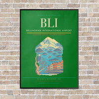 Thumbnail for Bellingham International Airport BLI - Canvas Framed - Green