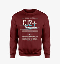 Thumbnail for Cessna Citation CJ2+ design on wine red sweatshirt