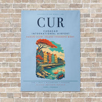 Thumbnail for Curaçao International Airport CUR vertical canvas print - no frame - light blue background