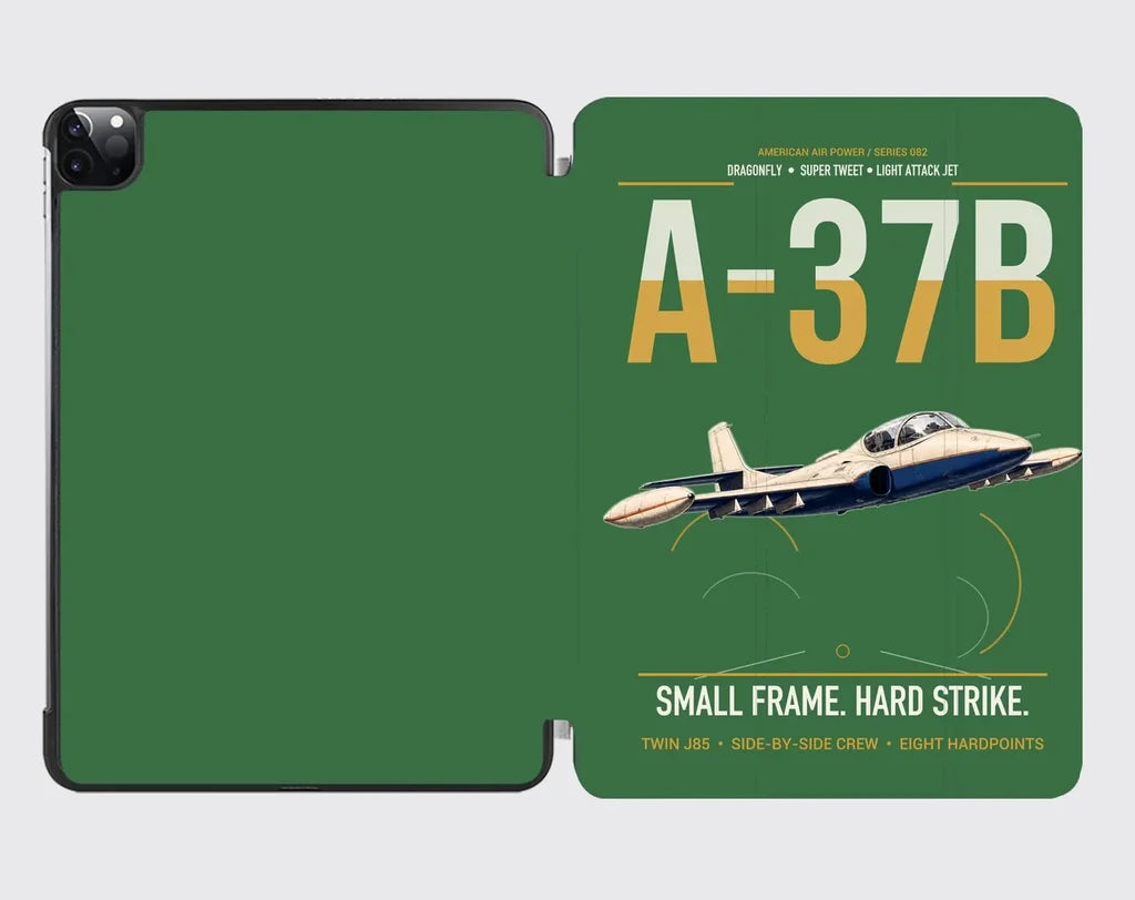 A-37B Dragonfly design on green ipad tablet case