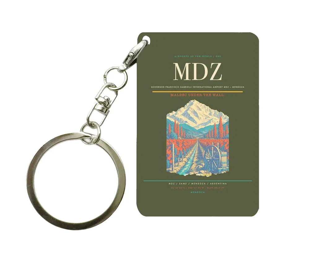 Governor Francisco Gabrielli International Airport (MDZ) design on green army key chain