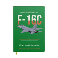 Thumbnail for F-16C Fighting Falcon See All Around Turn Inside design on green notebook