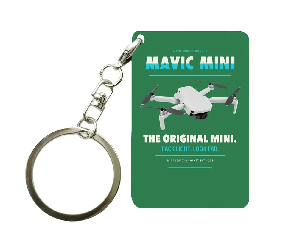 DJI Mavic Mini Key Chain design on green key chain