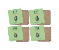 Thumbnail for Kota Kinabalu International Airport (BKI) design on light green 4 pieces set coaster