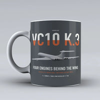 Thumbnail for Vickers VC10 K.3 design on gray ceramic mug, double-side print