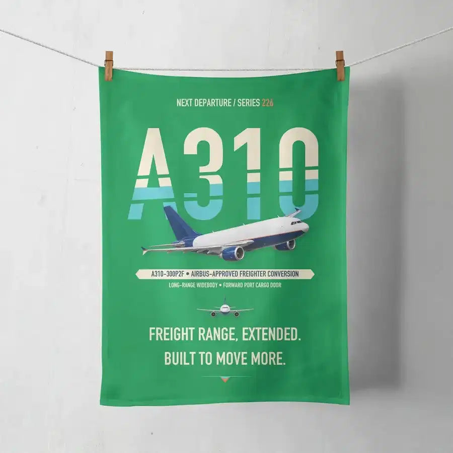 Airbus A310-300P2F design on green towel