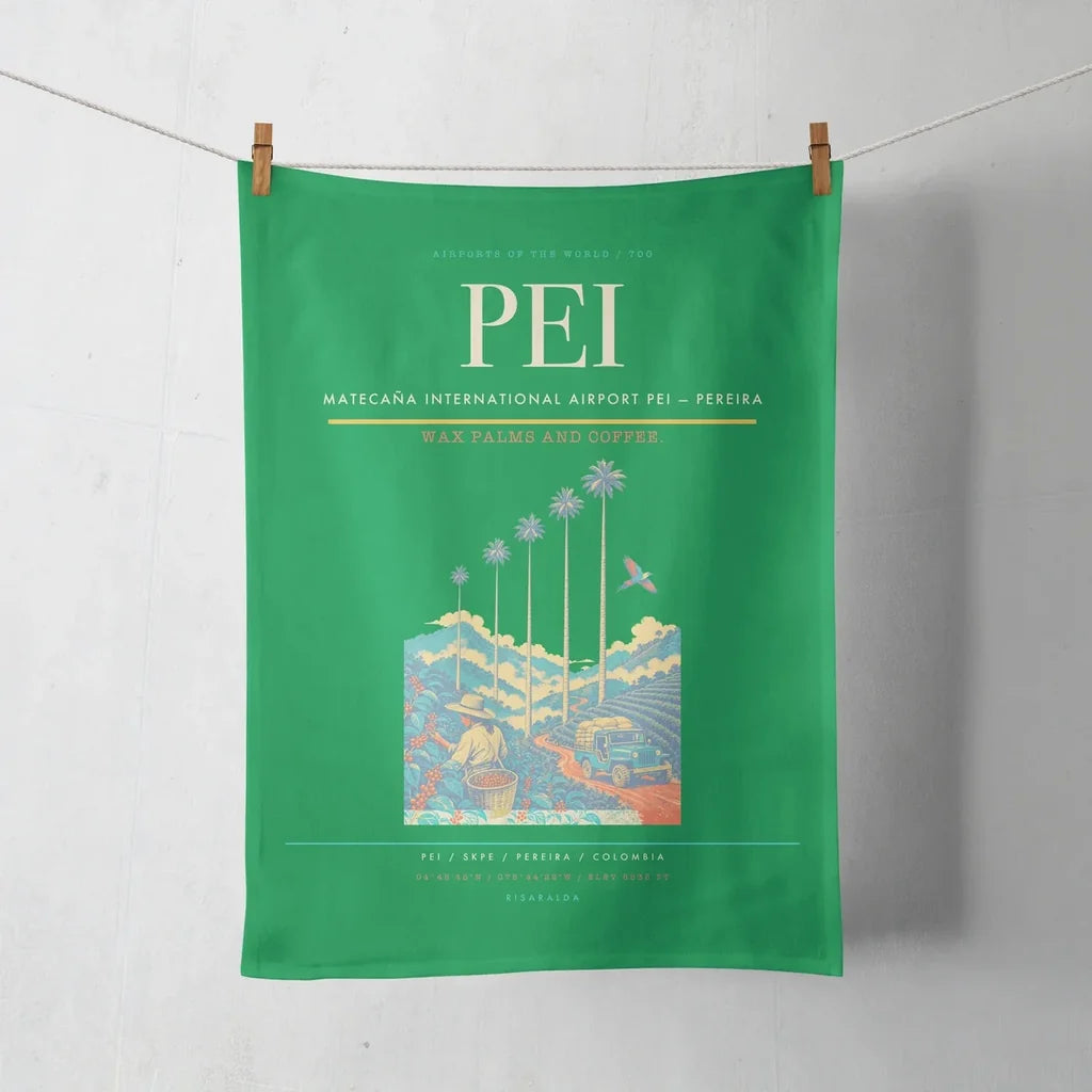 Matecaña International Airport (PEI) design on green towel