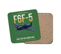Thumbnail for F6F-5 Hellcat design on green 1 piece coaster
