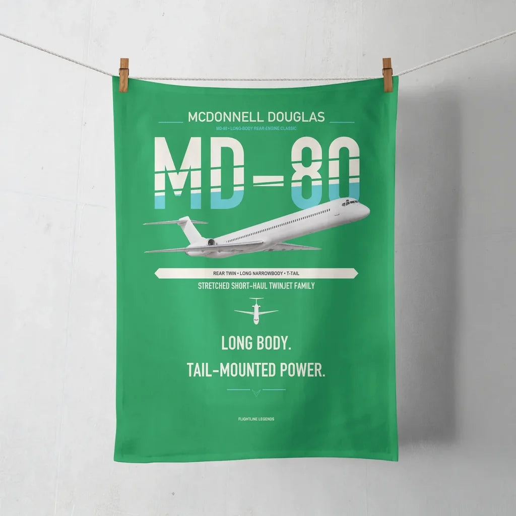 McDonnell Douglas MD-80 design on green towel