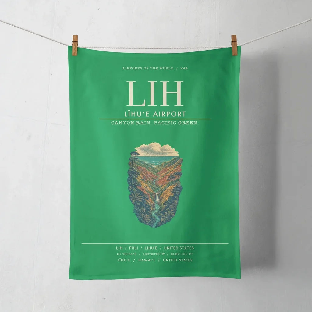 Līhuʻe Airport (LIH) design on green towel