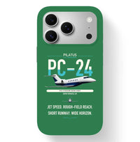 Thumbnail for Pilatus PC-24 design on green magsafe iphone case, for iPhone 17 Pro