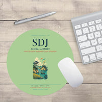 Thumbnail for Sendai Airport (SDJ) design on light green round mouse pad