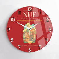 Thumbnail for Nuremberg Airport (NUE) design on red no frame wall clock