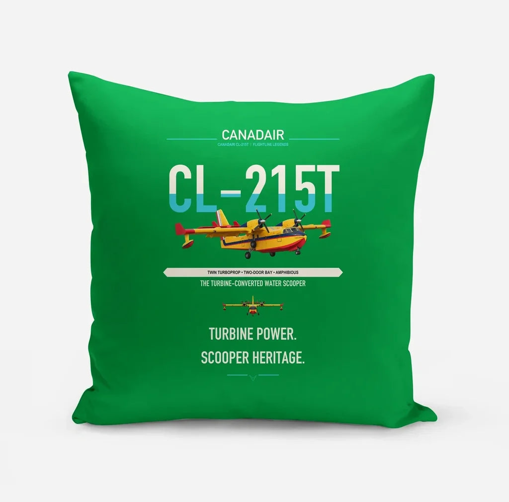 Canadair CL-215T design on green pillow