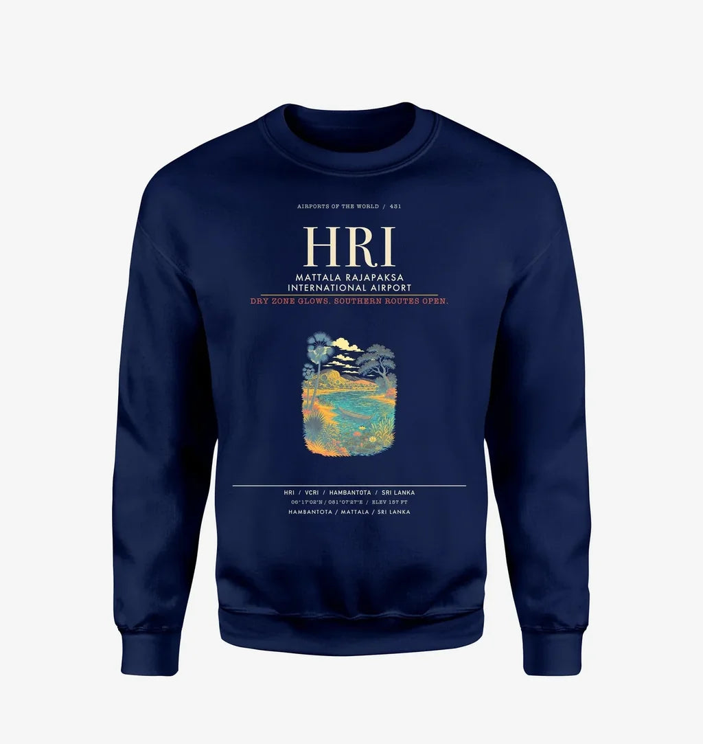 Mattala Rajapaksa International Airport HRI Sweatshirt - Navy Blue
