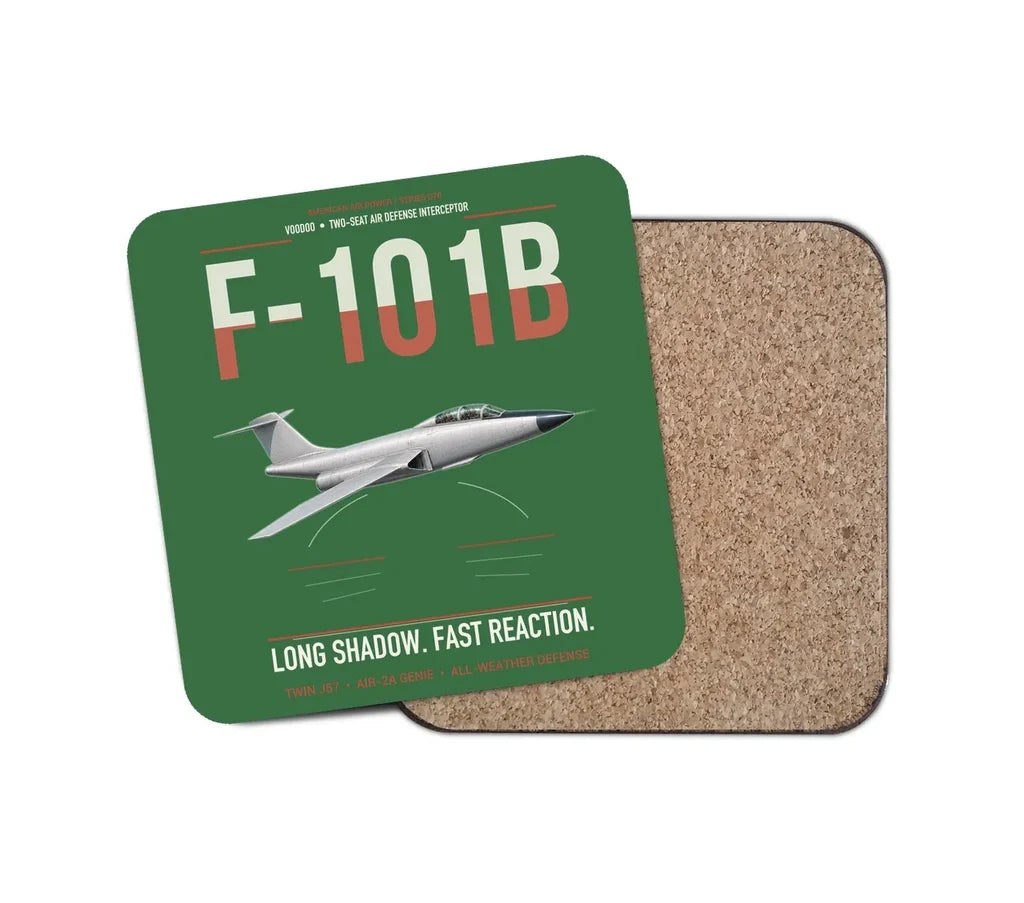 F-101B Voodoo design on green 1 piece coaster