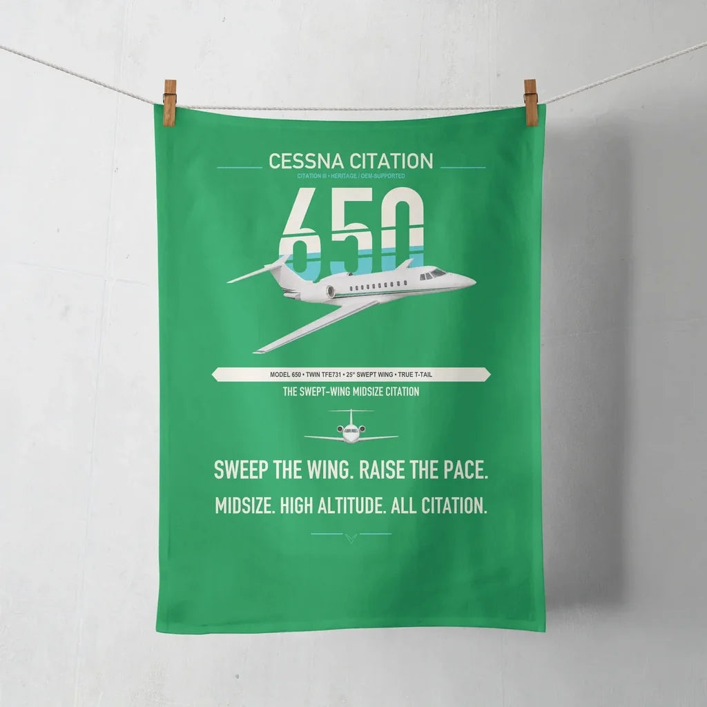 Cessna Citation 650 - Citation III design on green towel