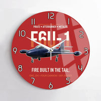 Thumbnail for F6U-1 Pirate Fire Built in the Tail design on red no frame wall clock