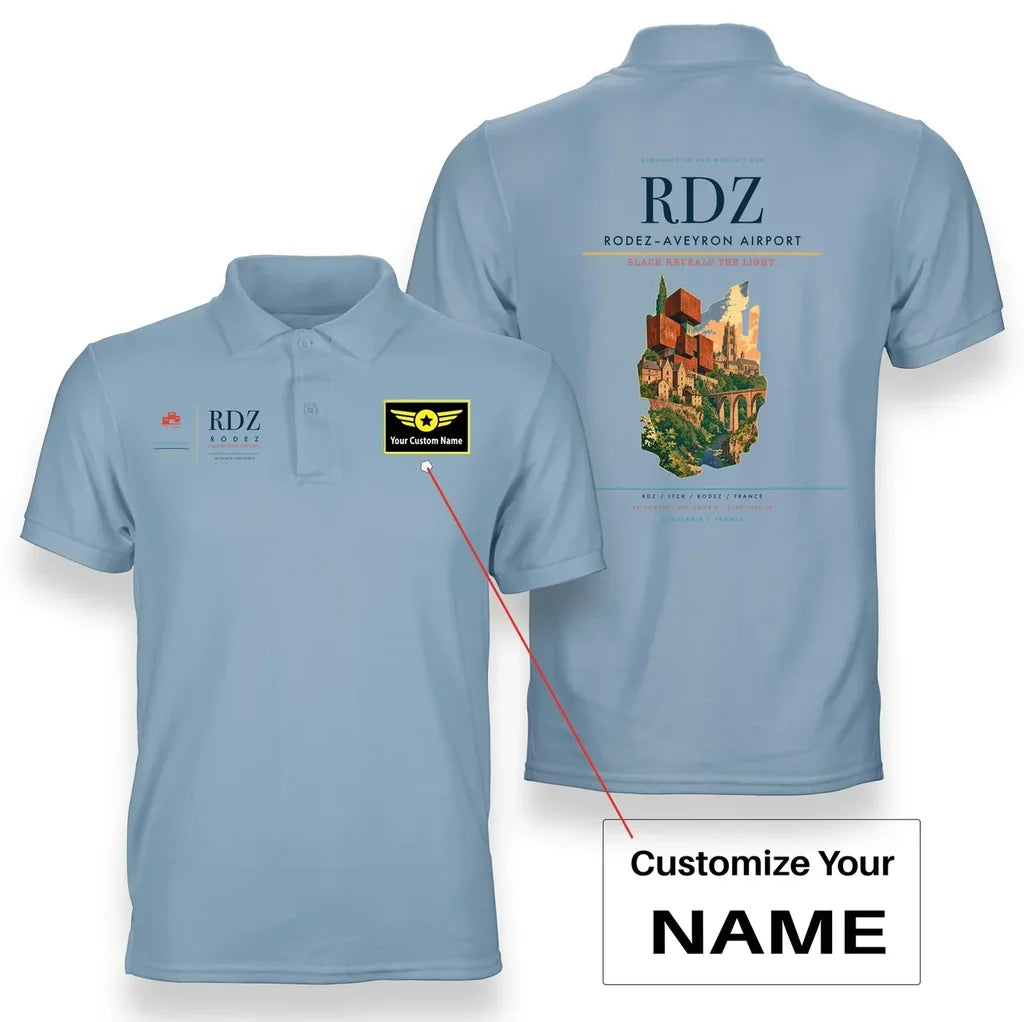 Rodez–Aveyron Airport RDZ Light Blue+Name