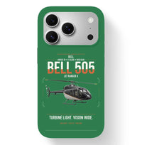 Thumbnail for Bell 505 Jet Ranger X design on green magsafe iphone case, for iPhone 17 Pro