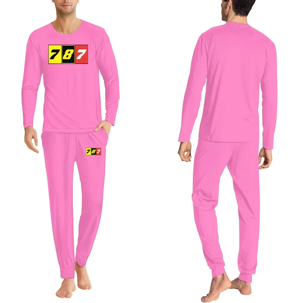 Flat Colourful 787 men pajamas - Pink