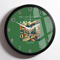 Thumbnail for VINTAGE G4040 - The Caravan Route - Designed Wall Clocks design on green framed