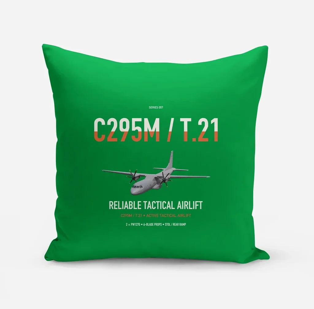 Airbus C295M T.21 design on green pillow