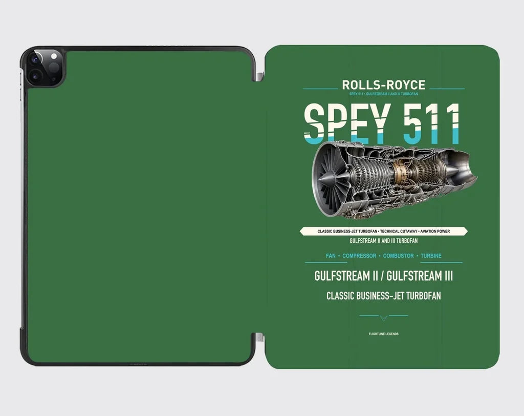 SPEY 511 design on green ipad tablet case