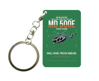 Thumbnail for MD Helicopters MD 500E design on green designed key chain, double-side print