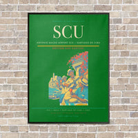Thumbnail for Antonio Maceo Airport SCU — Santiago de Cuba vertical canvas print - framed - green background