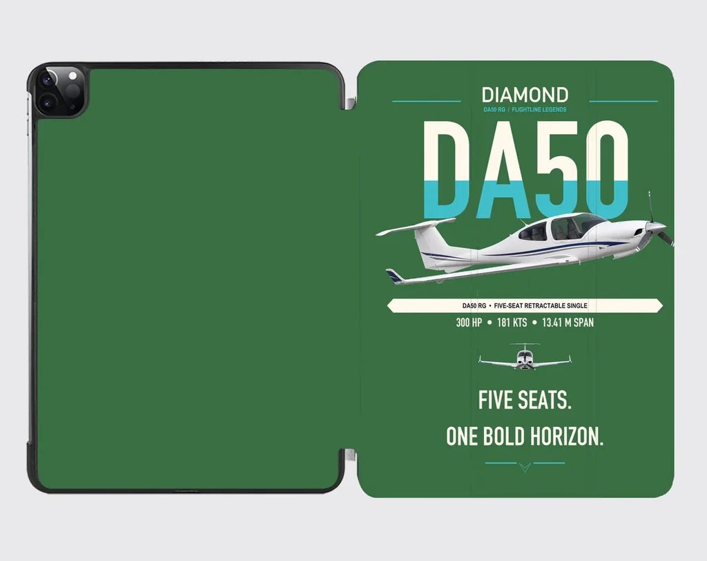 Diamond DA50 RG design on green ipad tablet case