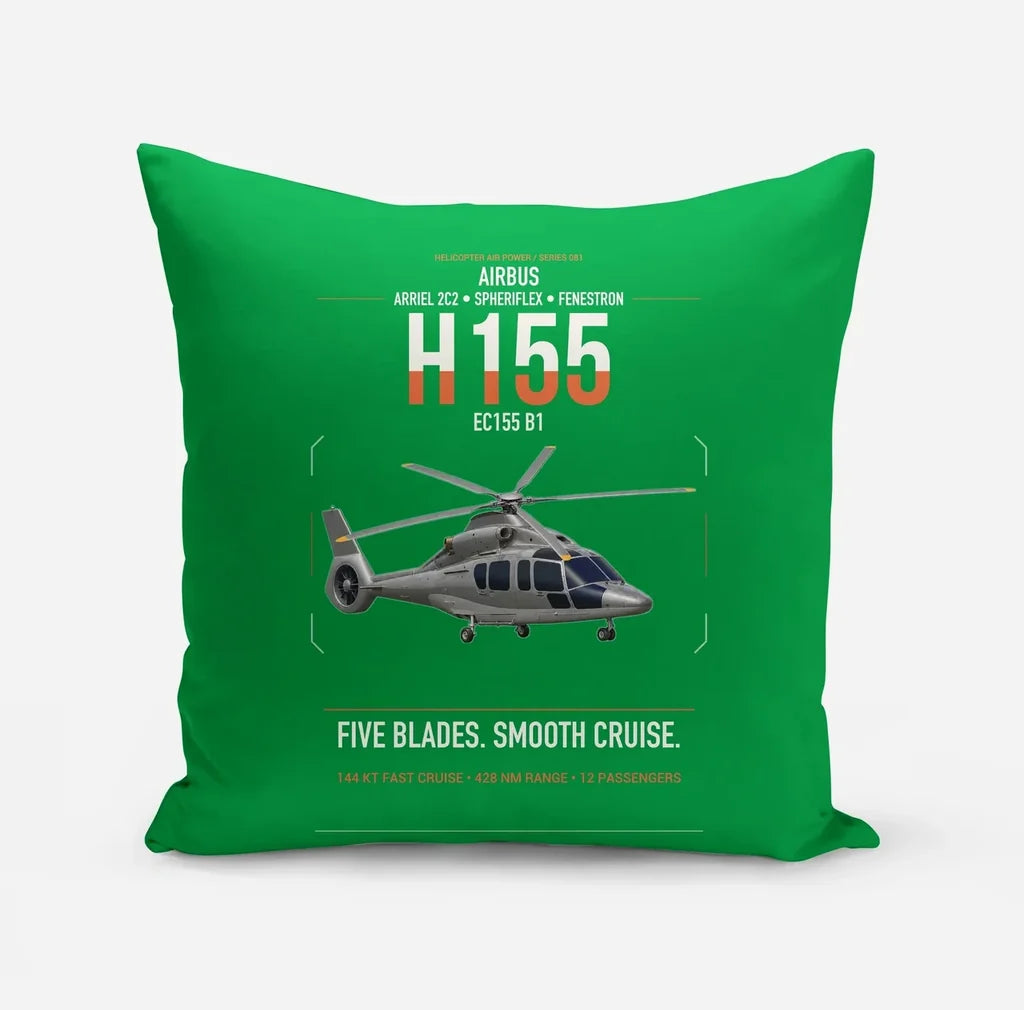 Airbus H155 EC155 B1 design on green pillow